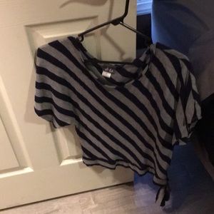 Navy and gray blouse